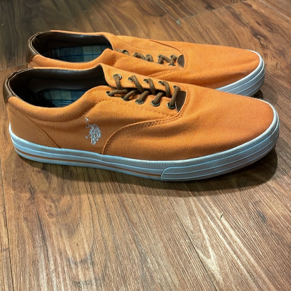 U.S.P.A. Orange Boat Shoe Canvas Upper 9.5 - Picture 2 of 4